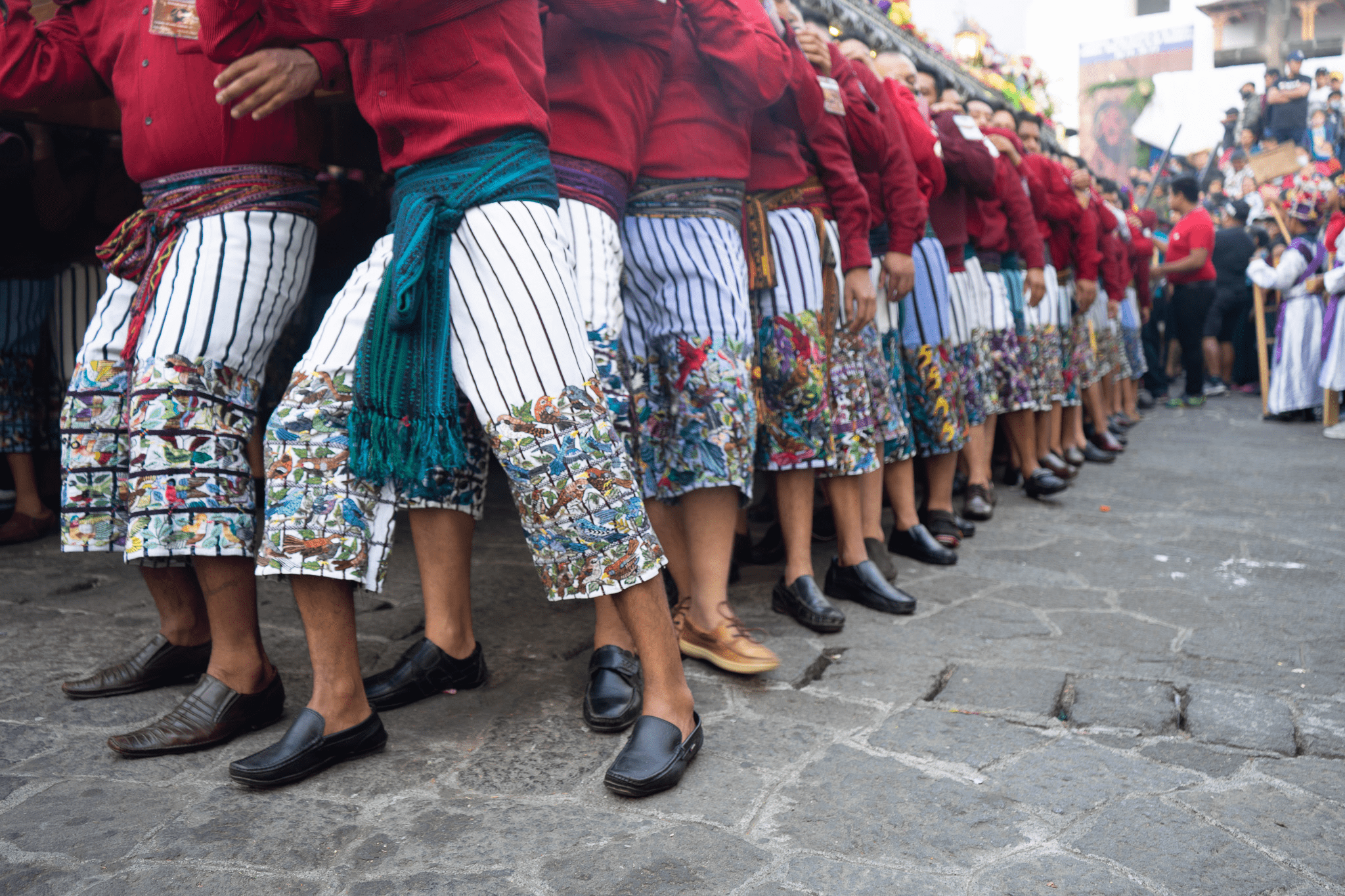 Men in traditional clothing in Santiago Atitlan