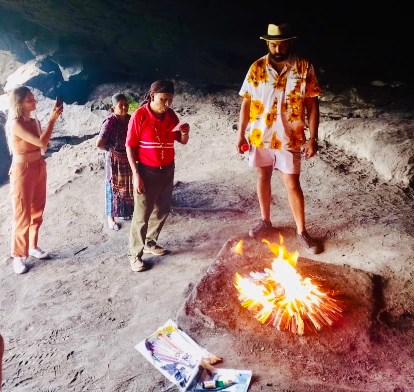Mayan fire ceremony with a local shaman is a true authentic cultural sharing experience.