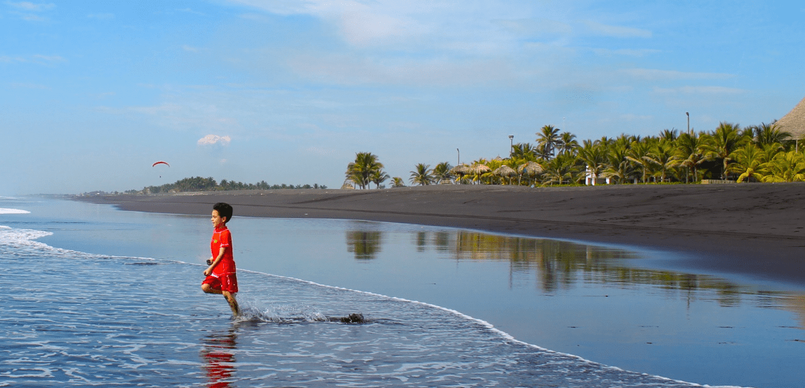 Black sand beach in Guatemala