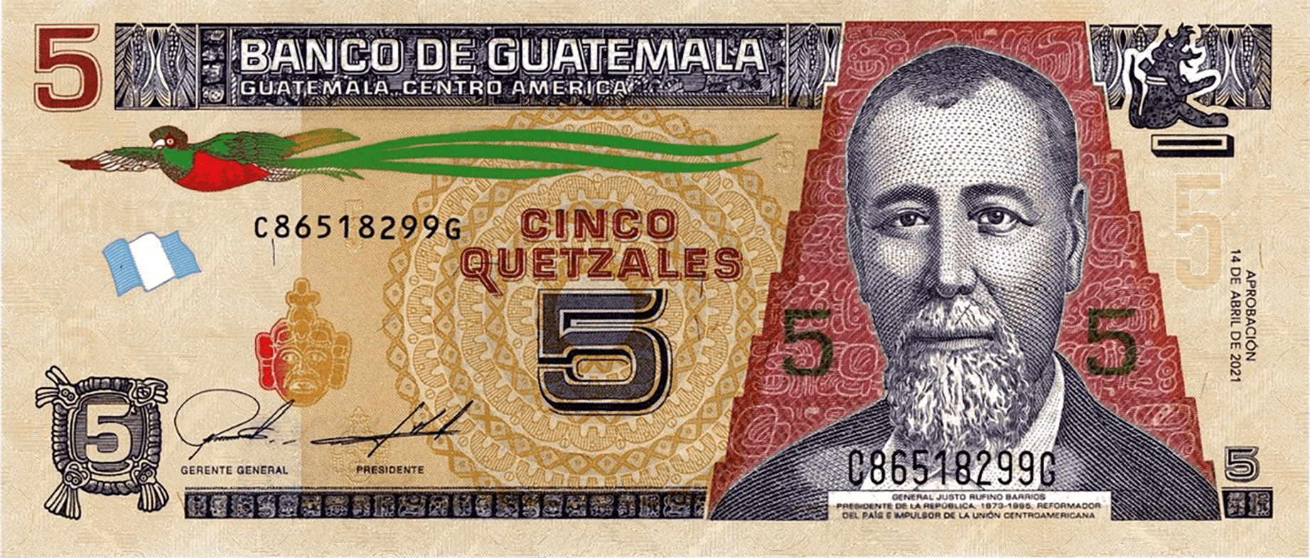 5 Quetzales note 