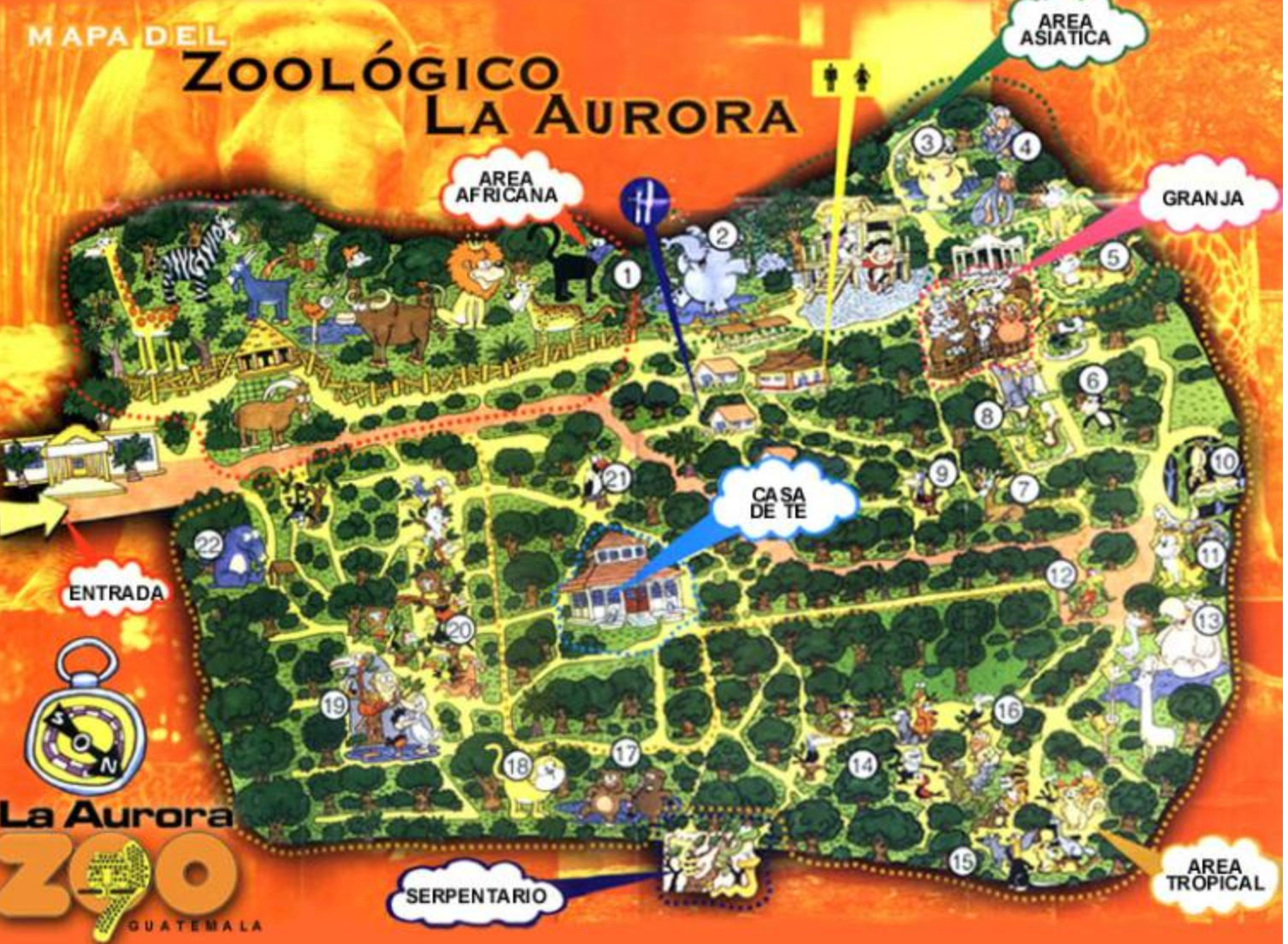 The zoo has several exhibit area and can be included in any guatemala city tour or day trips.
